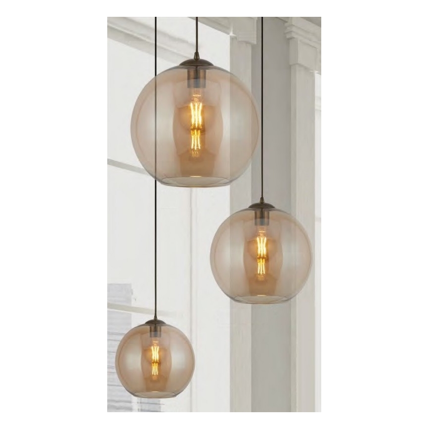 Searchlight - Підвісна люстра BALL 1xE27/60W/230V коричневий