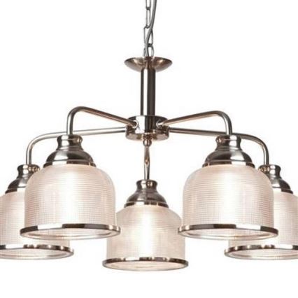 Searchlight - Люстра на ланцюгу BISTRO 5xE27/60W/230V глянцевий хром
