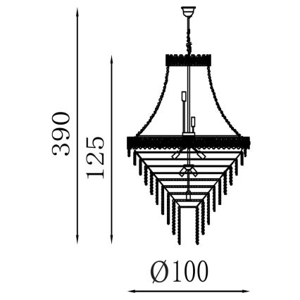 Searchlight - Люстра на цепи LOUIS PHILLIPE 28xE14/60W/230V