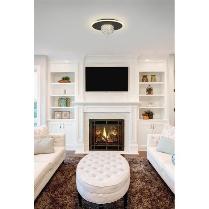 Searchlight - LED димований стельовий світильник DELUGE LED/20W/230V діаметром 31,5 см чорний