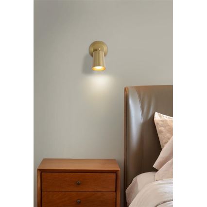 Searchlight - LED настінний світильник CONE LED/1,5W/5V із регулюванням яскравості та можливістю заряджання, золотистий
