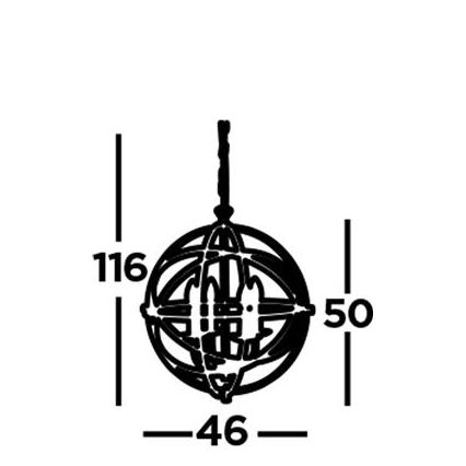 Searchlight - Люстра на ланцюжку ORBIT 4xE14/60W/230V латунна
