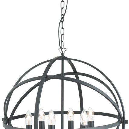 Searchlight - Люстра на цепи ORBIT 6xE14/60W/230V чёрная