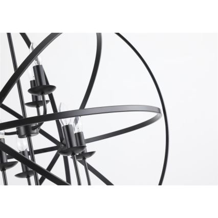 Searchlight - Люстра на ланцюгу ORBIT 8xE14/60W/230V чорна