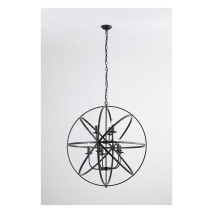 Searchlight - Люстра на цепи ORBIT 8xE14/60W/230V чёрная