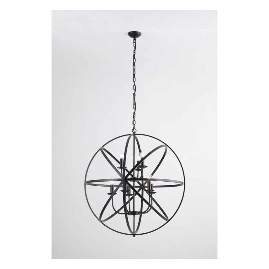 Searchlight - Люстра на цепи ORBIT 8xE14/60W/230V чёрная