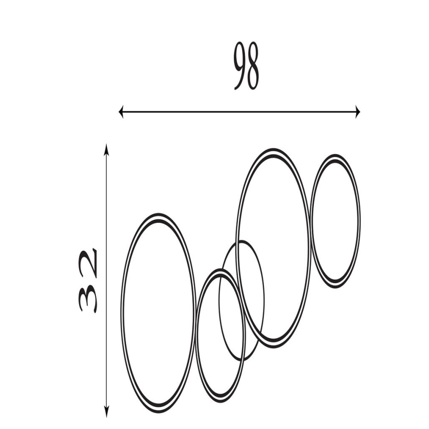Searchlight - LED стельовий світильник з регульованою яскравістю CIRQUE LED/37W/230V 3000K 33x97 cm