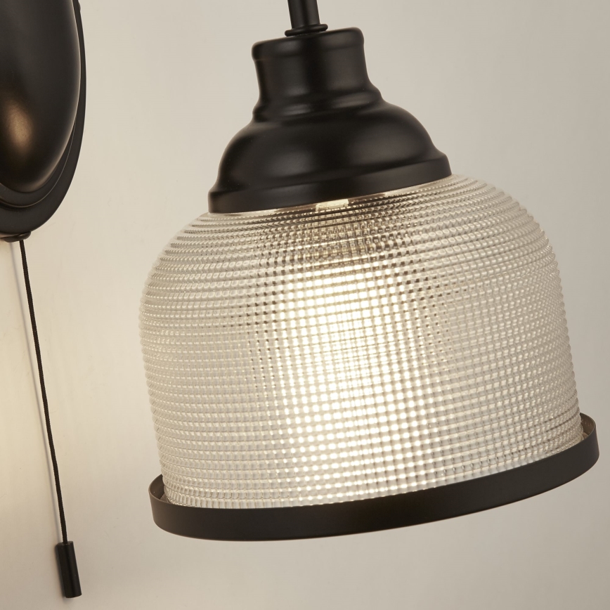Searchlight - Настенная лампа BISTRO 1xE27/60W/230V черный