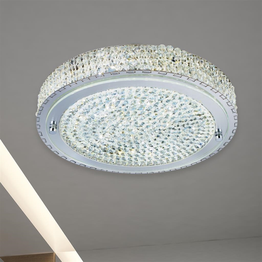 Searchlight - Светодиодный потолочный светильник FLUSH LED/24W/230V диаметр 40 см хром