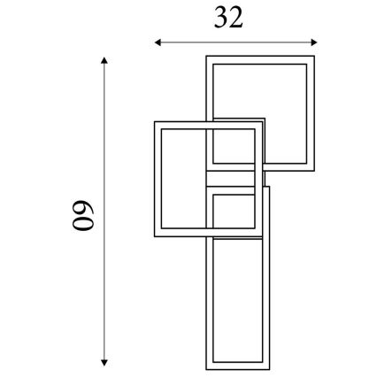 Searchlight - LED Диммируемый потолочный светильник WALL ART II LED/30W/230V 32x60 см