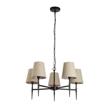 Searchlight - Люстра на ланцюгу GOTHIC 5xE14/60W/230V чорний