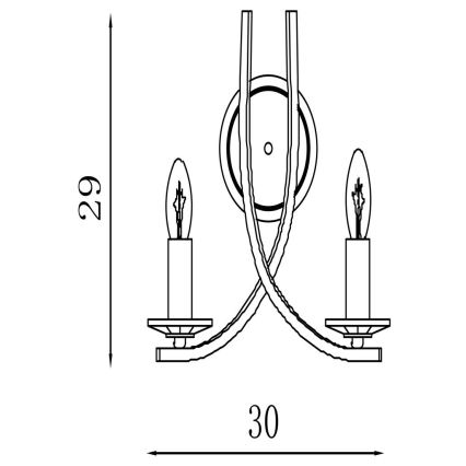 Серчлайт - Настінний світильник АСКОНА 2xE14/60W/230V