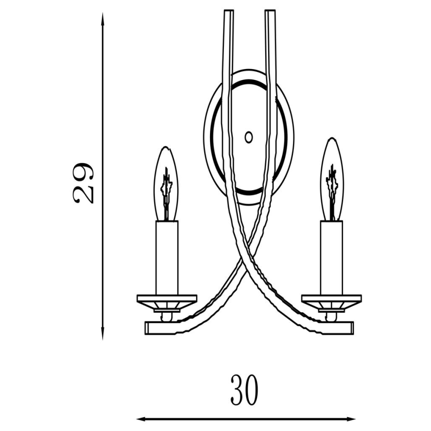 Серчлайт - Настінний світильник АСКОНА 2xE14/60W/230V