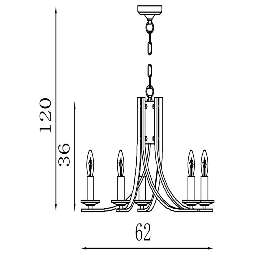 Searchlight - Люстра на ланцюгу ASCONA 5xE14/60W/230V