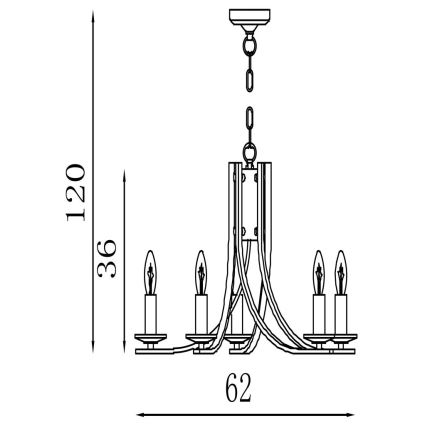 Searchlight - Люстра на цепи ASCONA 5xE14/60W/230V