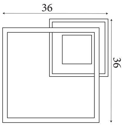 Searchlight - Диммируемый светодиодный потолочный светильник QUADRATE LED/24W/230V 36x36 см черный