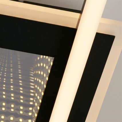 Searchlight - LED стельовий світильник з функцією димування QUADRATE LED/24W/230V 36x36 см чорний