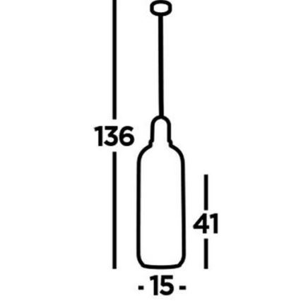 Searchlight - Підвісна люстра PIPETTE 1xE27/60W/230V блискуча