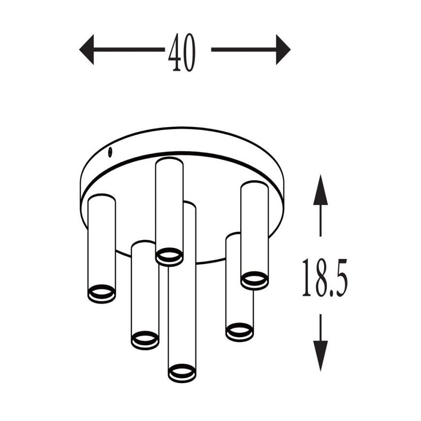 Searchlight - Потолочный светильник TUBES 6xGU10/10W/230V, диаметр 40 см