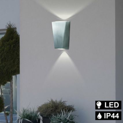Searchlight - Вуличний світлодіодний настінний світильник OUT 2xGU10/3W/230V IP44 срібний
