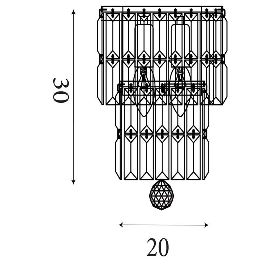 Searchlight - Бра для ванної кімнати EMPIRE 2xE14/7W/230V IP44