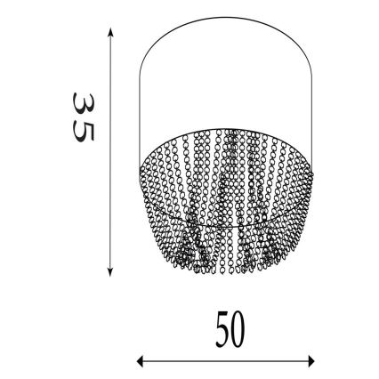 Searchlight - Потолочный светильник BELLANO 5xG9/7W/230V, диаметр 50 см, серый
