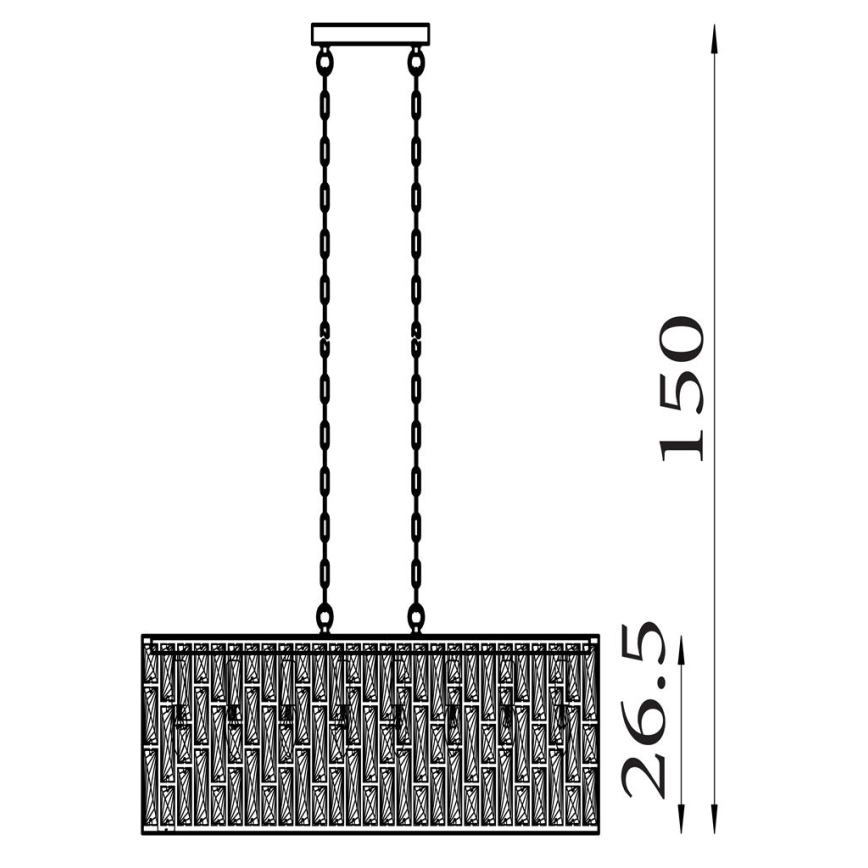 Серчлайт - Люстра на ланцюгу БІЖУ 8хЕ14/40Вт/230В