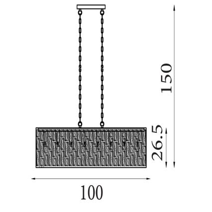 Серчлайт - Люстра на ланцюгу БІЖУ 8xE14/40W/230V