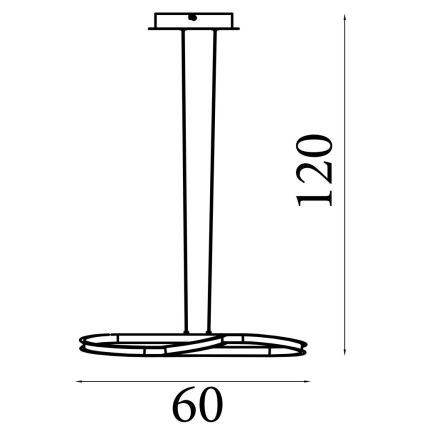 Searchlight - затемнювана світлодіодна підвісна люстра на тросі DOODLE LED/40W/230V латунь