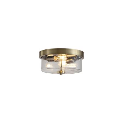 Searchlight - Потолочный светильник для ванной PRESTON 2xE27/60W/230V IP44, диаметр 33 см, латунь