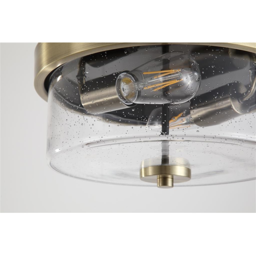 Searchlight - стельовий світильник для ванної PRESTON, 2x E27/60W/230V, IP44, діаметр 33 см, латунь
