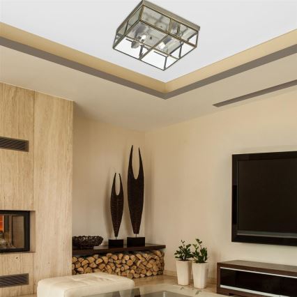 Searchlight 6769-26AB - Потолочный светильник FLUSH 2xE14/40W/230V brass