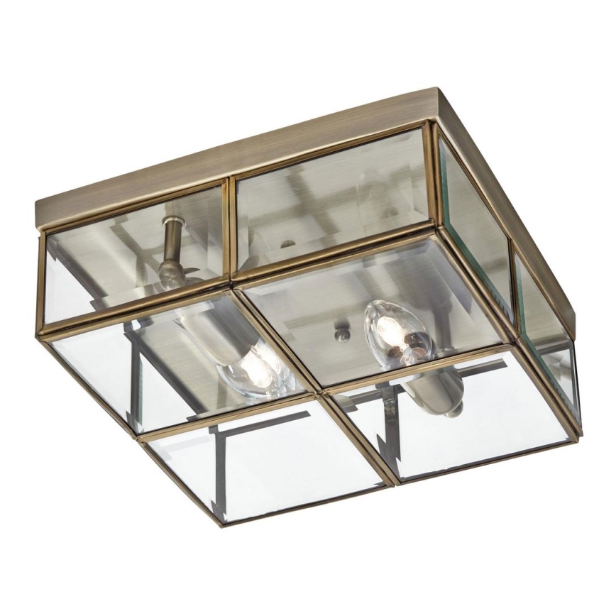 Searchlight 6769-26AB - Потолочный светильник FLUSH 2xE14/40W/230V brass