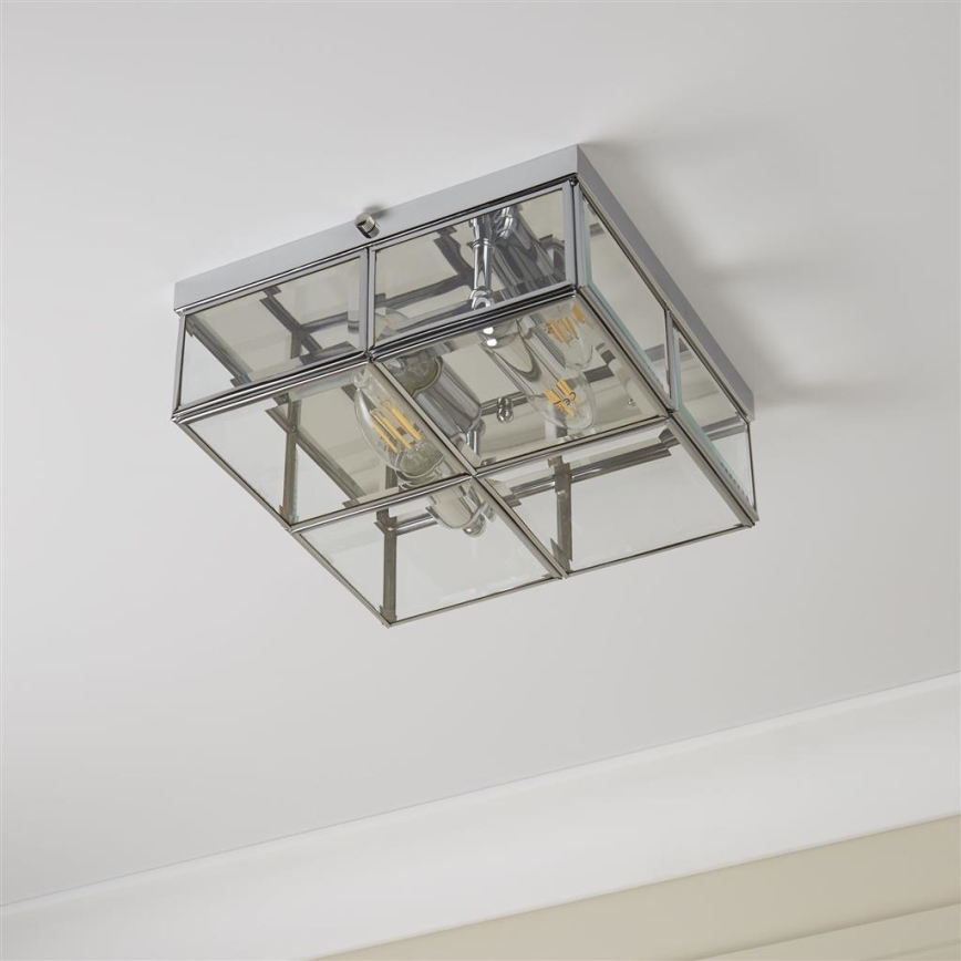 Searchlight - Потолочный светильник FLUSH 2xE14/40W/230V блестящий хром