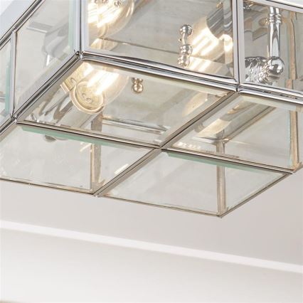 Searchlight - Стельовий світильник FLUSH 2xE14/40W/230V глянцевий хром