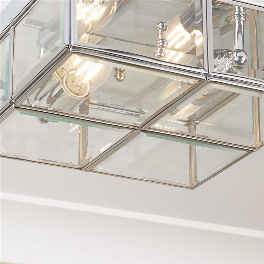 Searchlight - Стельовий світильник FLUSH 2xE14/40W/230V глянцевий хром