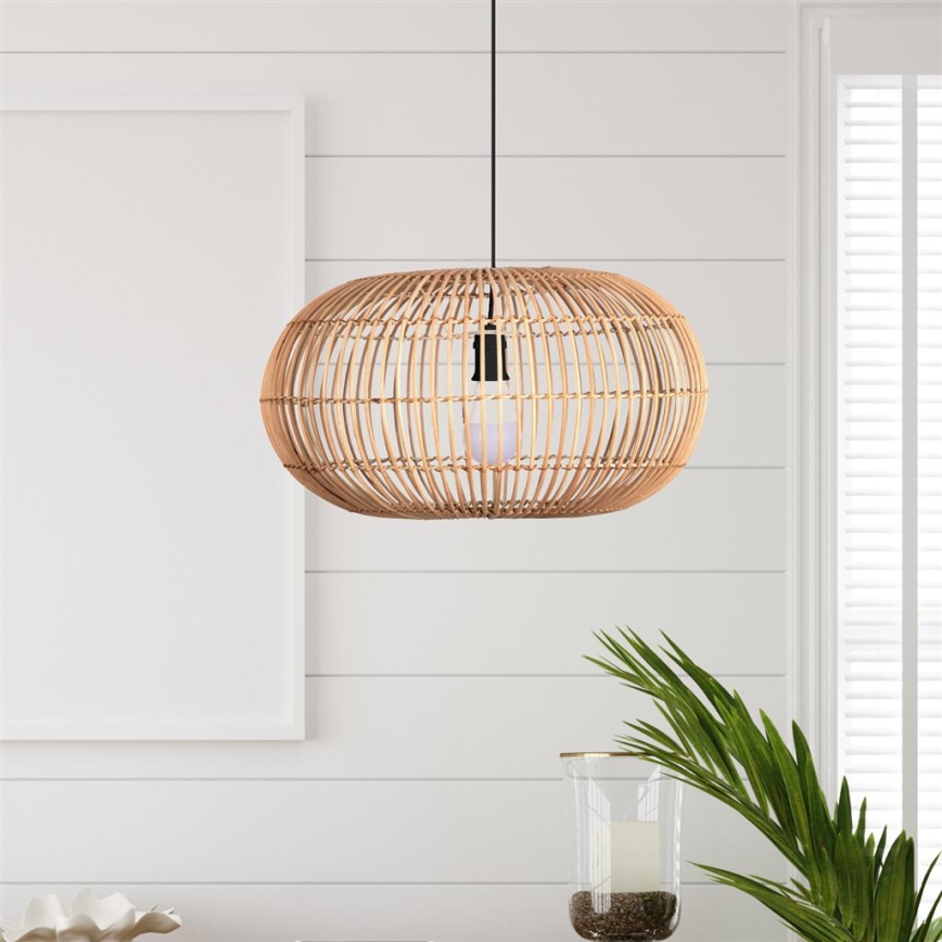 Searchlight - Підвісна люстра BALI 1xE27/60W/230V діаметр 48 см ротанґ