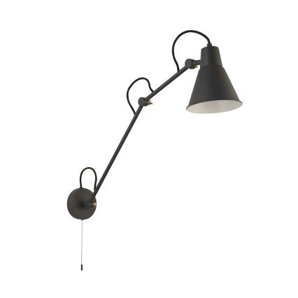 Searchlight - Настінний світильник з регулюванням затемнення SWING ARM 1xE27/20W/230V антрацит