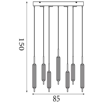 Searchlight - Диммируемая светодиодная подвесная люстра на тросе CATTAIL LED/33W/230V