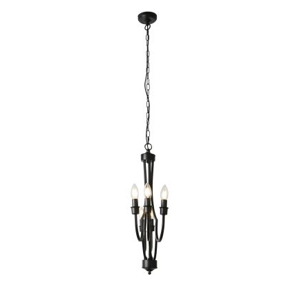 Searchlight - Люстра на ланцюгу LODGE 5xE14/60W/230V чорний