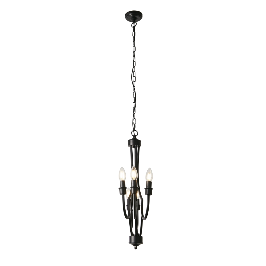 Searchlight - Люстра на ланцюгу LODGE 5xE14/60W/230V чорний