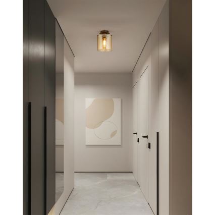 Searchlight - Потолочный светильник SWEDEN 1xE27/60W/230V диаметр 22 см коричневый/дымчатый