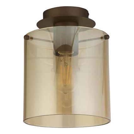 Searchlight - Стельовий світильник SWEDEN 1xE27/60W/230V діаметр 22 см коричневий/димчастий