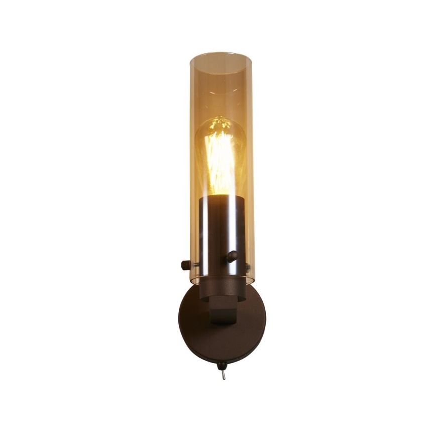 Searchlight - Настінний світильник SWEDEN 1xE27/60W/230V коричневий/димчастий