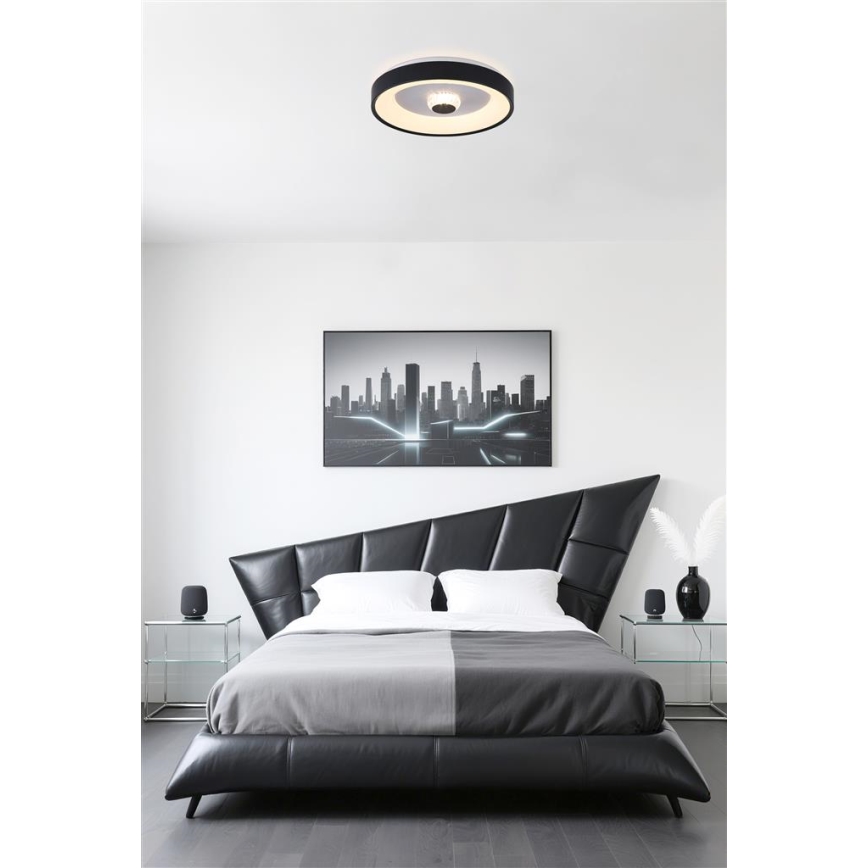 Searchlight - LED стельовий світильник POLKA LED/24W/230V + LED/6W, з регулюванням яскравості, діам. 38,5 см, чорний