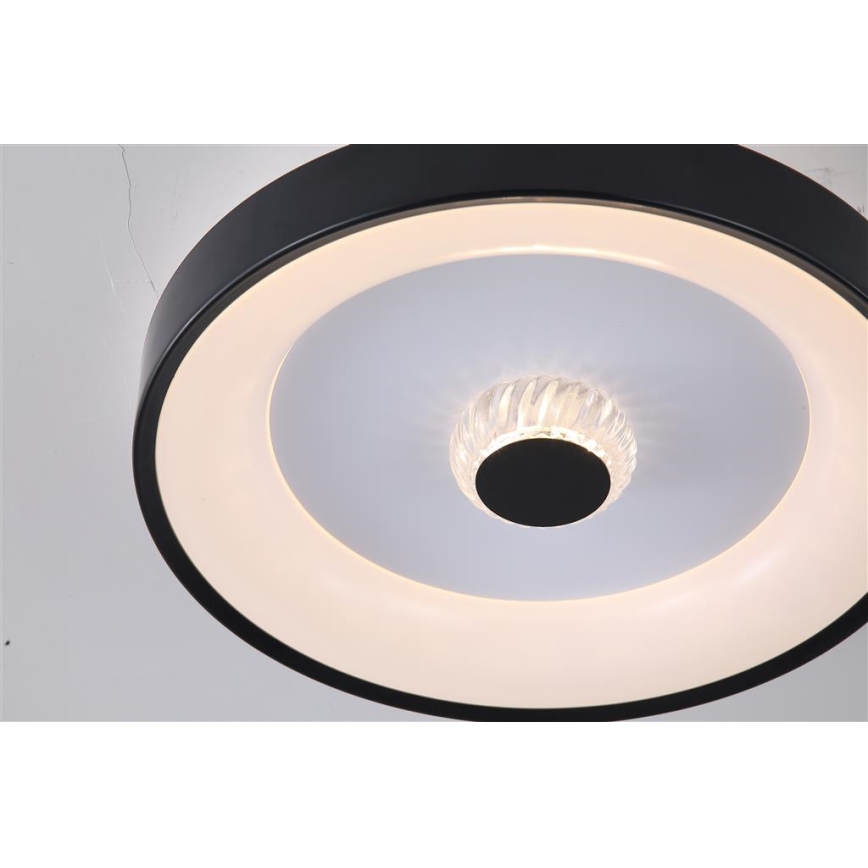 Searchlight - LED стельовий світильник POLKA LED/24W/230V + LED/6W, з регулюванням яскравості, діам. 38,5 см, чорний