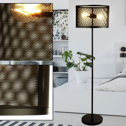 Searchlight EU2832-2BK - Напольная лампа FISHNET 2xE27/60W/230V черная