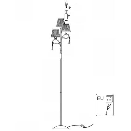 Searchlight - Торшер SIMPLICITY 3xE14/60W/230V глянцевий хром