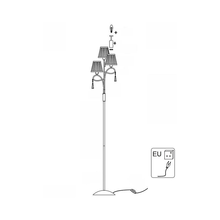 Searchlight - Торшер SIMPLICITY 3xE14/60W/230V глянцевий хром