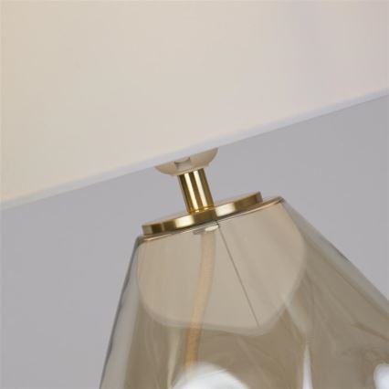 Searchlight - Настільна лампа DEVON 1xE27/60W/230V сіра/димчаста